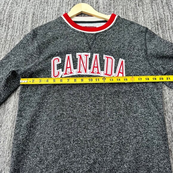 ATC All Things Canada Grey Red Spellout Pullover Sweater Men's Size Small - Picture 4 of 8